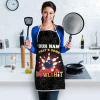 Flaming Bowling Ball Apron with Strike Explosion and Funny Quote Graphic on Bowling - Wonder Print Shop