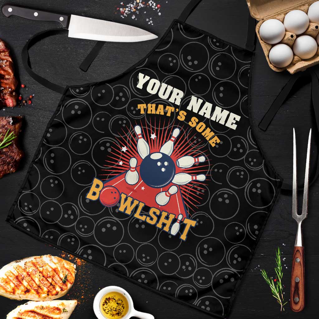 Flaming Bowling Ball Apron with Strike Explosion and Funny Quote Graphic on Bowling - Wonder Print Shop