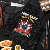 Flaming Bowling Ball Apron with Strike Explosion and Funny Quote Graphic on Bowling - Wonder Print Shop