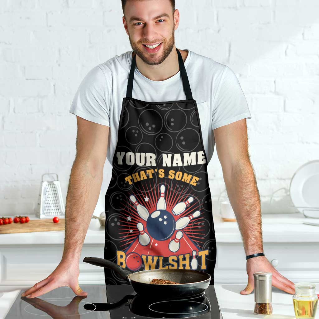Flaming Bowling Ball Apron with Strike Explosion and Funny Quote Graphic on Bowling - Wonder Print Shop