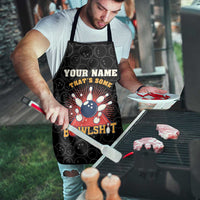 Flaming Bowling Ball Apron with Strike Explosion and Funny Quote Graphic on Bowling - Wonder Print Shop