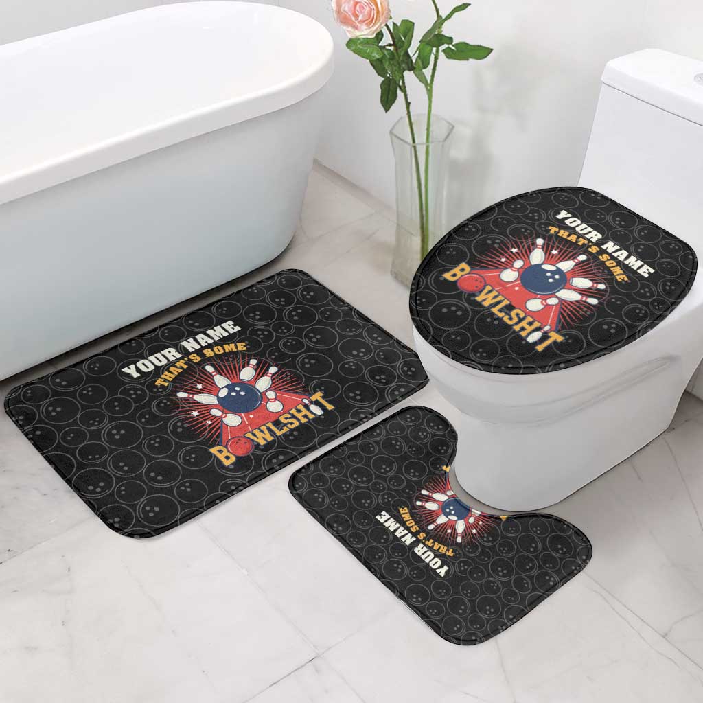 Flaming Bowling Ball Bathroom Set with Strike Explosion and Funny Quote Graphic on Bowling - Wonder Print Shop