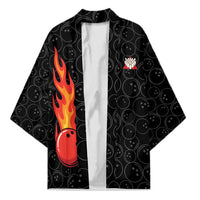 Flaming Bowling Ball Kimono with Strike Explosion and Funny Quote Graphic on Bowling - Wonder Print Shop