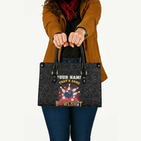 Flaming Bowling Ball Leather Bag with Strike Explosion and Funny Quote Graphic on Bowling - Wonder Print Shop
