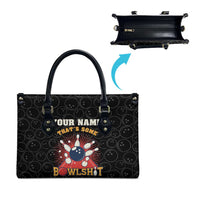 Flaming Bowling Ball Leather Bag with Strike Explosion and Funny Quote Graphic on Bowling - Wonder Print Shop