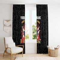 Flaming Bowling Ball Window Curtain with Strike Explosion and Funny Quote Graphic on Bowling - Wonder Print Shop
