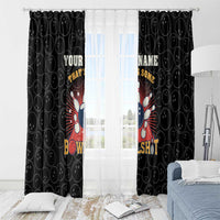 Flaming Bowling Ball Window Curtain with Strike Explosion and Funny Quote Graphic on Bowling - Wonder Print Shop