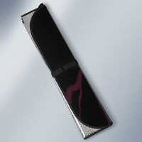 Car sun shade insert, black with magenta bowling pin and flame lightning pattern