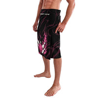 Pink Flaming Bowling Ball and Pins Lavalava with Lightning Effect Graphic Design - Wonder Print Shop