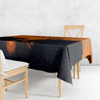Flying Eagle Carrying Bowling Ball Tablecloth with Grunge Orange and Black Splatter Design - Wonder Print Shop