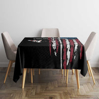 Distressed American Flag Tablecloth with Bowling Pins and Ball Vertical Stripe Design - Wonder Print Shop