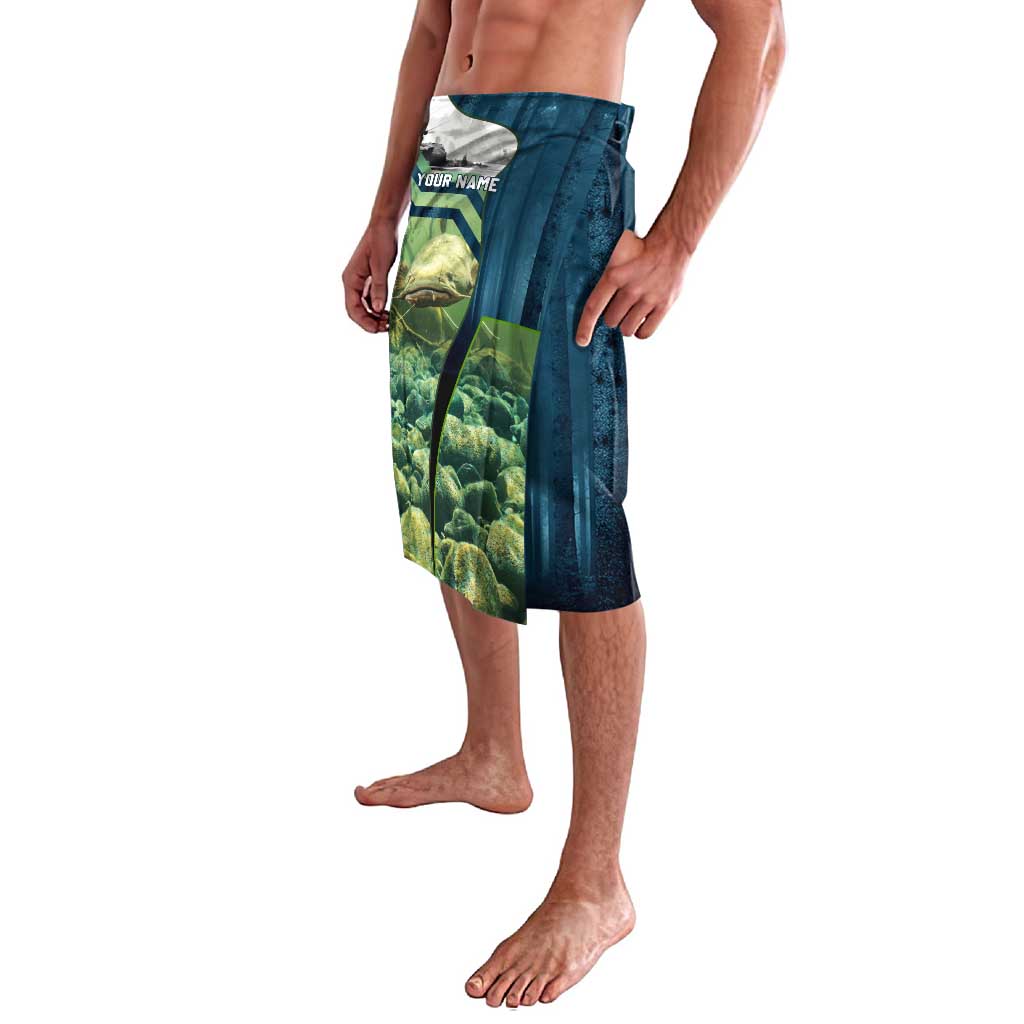 Catfish and Underwater Scene Design Lavalava with Forest Background and Fishing Theme Elements - Wonder Print Shop