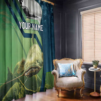 Catfish and Underwater Scene Design Window Curtain with Forest Background and Fishing Theme Elements - Wonder Print Shop