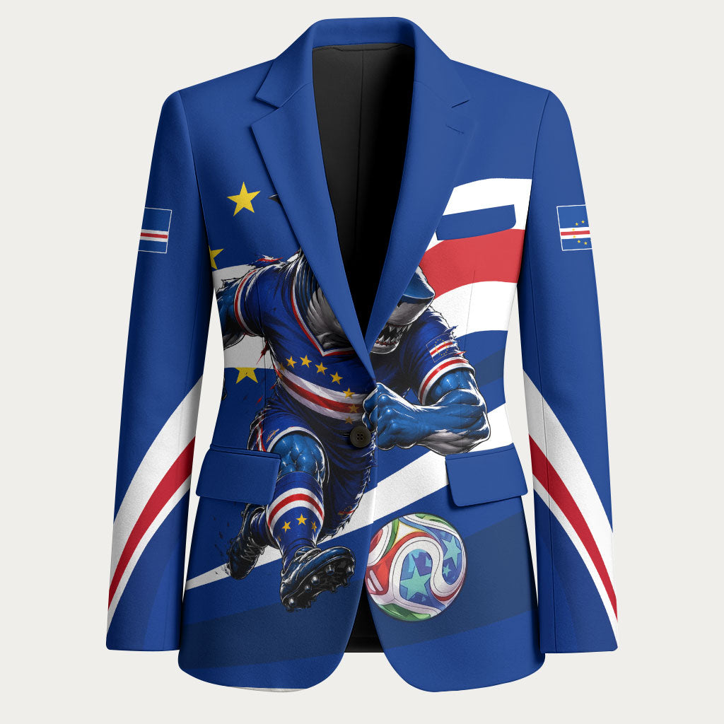 Cape Verde Won Our Hearts Soccer Blazer Blue Sharks Football Mascot Patriotic National Team