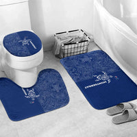 Montserrat Bathroom Set with Tribal Sea Turtle Illustration Blue Polynesian Pattern Design - Wonder Print Shop