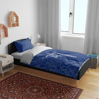 Montserrat Bedding Set with Tribal Sea Turtle Illustration Blue Polynesian Pattern Design - Wonder Print Shop