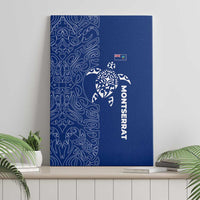 Montserrat Canvas Wall Art with Tribal Sea Turtle Illustration Blue Polynesian Pattern Design - Wonder Print Shop