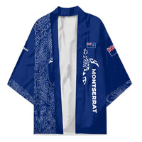Montserrat Kimono with Tribal Sea Turtle Illustration Blue Polynesian Pattern Design - Wonder Print Shop