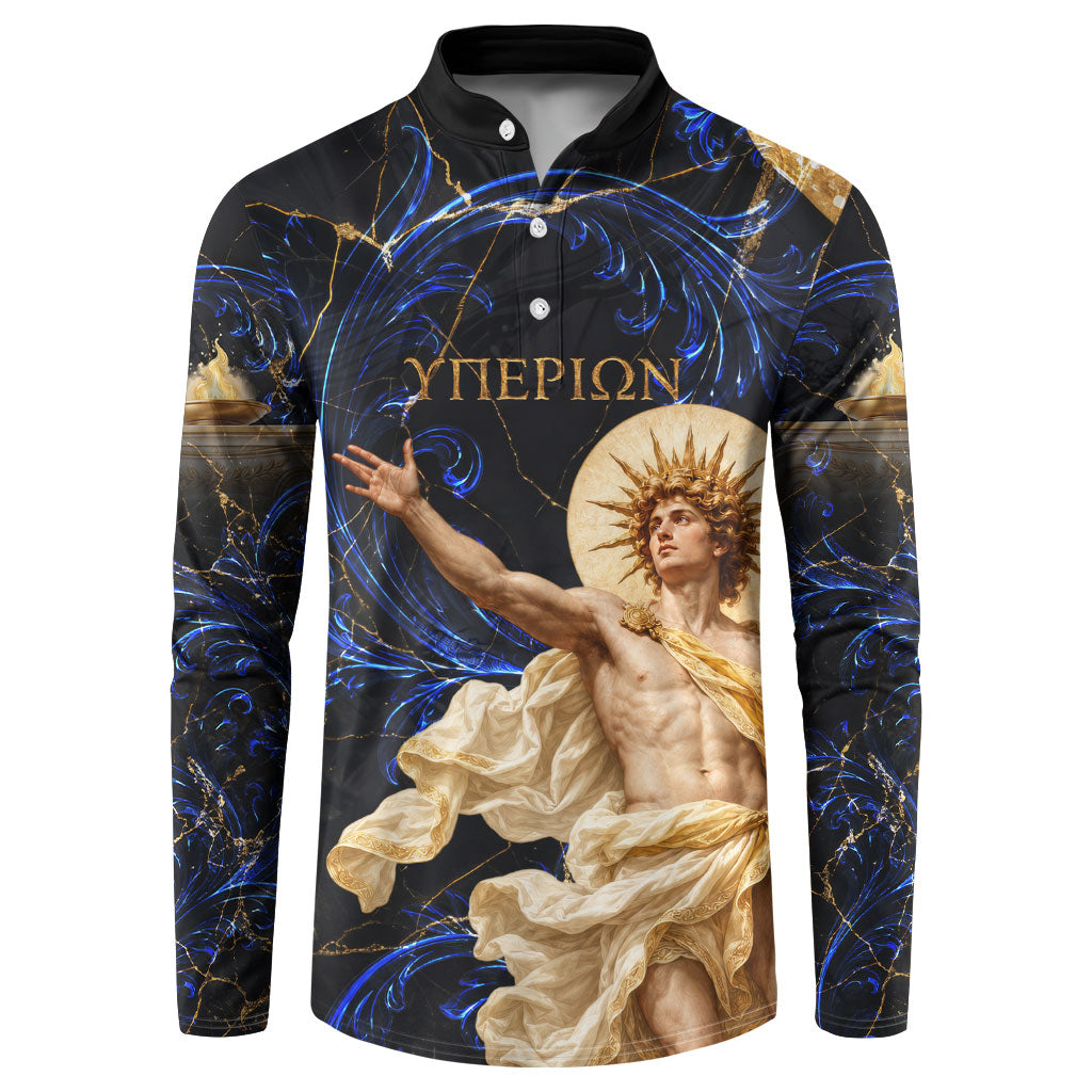 Hyperion Eastern Pillar Of Heaven Button Sweatshirt Classic Greek Mythology Titan Heavenly Celestial Astronomy Art Graphic