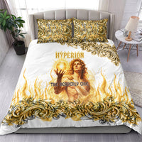 Hyperion First Titan Of Light Bedding Set Ancient Greek Mythology Celestial God Gold Filigree Graphic Art