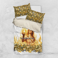Hyperion First Titan Of Light Bedding Set Ancient Greek Mythology Celestial God Gold Filigree Graphic Art