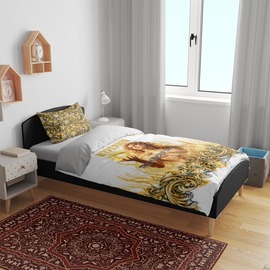 Hyperion First Titan Of Light Bedding Set Ancient Greek Mythology Celestial God Gold Filigree Graphic Art