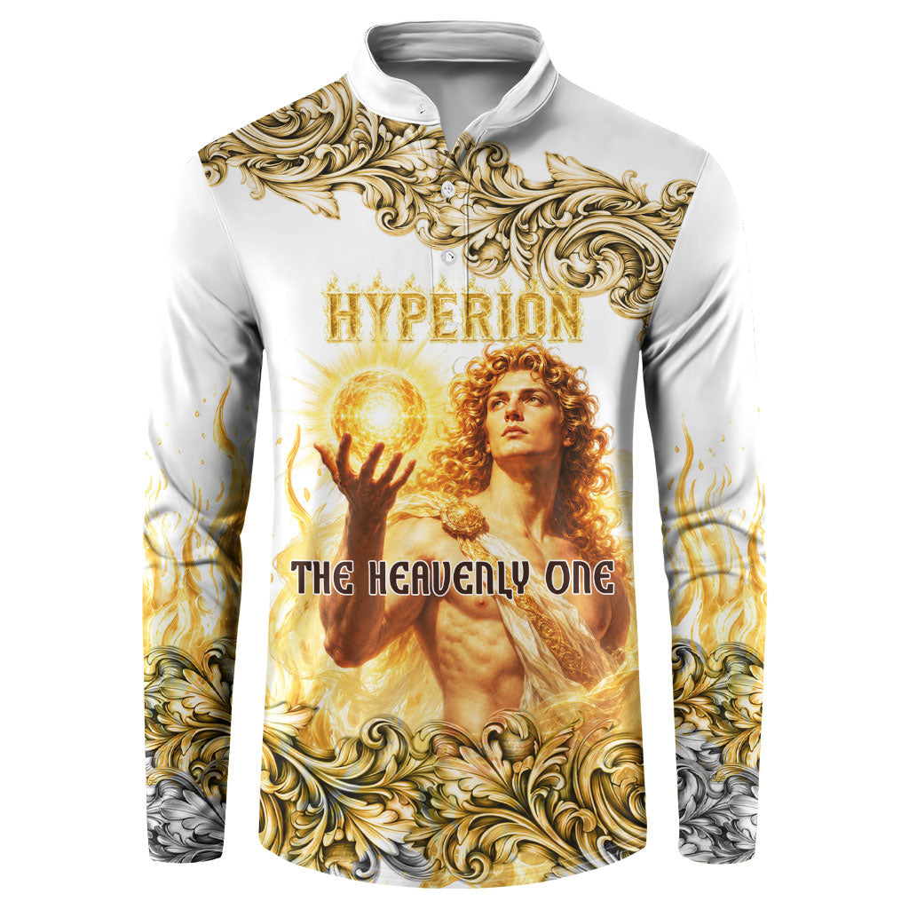 Hyperion First Titan Of Light Button Sweatshirt Ancient Greek Mythology Celestial God Gold Filigree Graphic Art