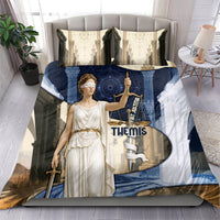 Themis Lady Justice Bedding Set Greek Mythology Blindfold Scales Statue Classic Art Style