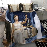 Themis Lady Justice Bedding Set Greek Mythology Blindfold Scales Statue Classic Art Style