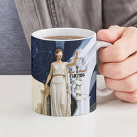 Themis Lady Justice Ceramic Mug Greek Mythology Blindfold Scales Statue Classic Art Style