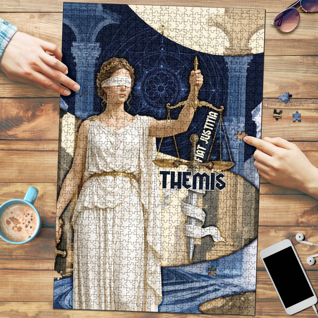 Themis Lady Justice Puzzle Greek Mythology Blindfold Scales Statue Classic Art Style