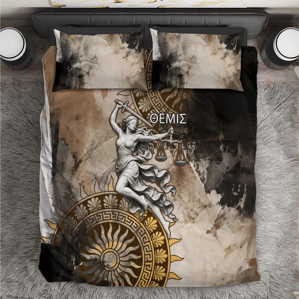 Themis Lady Justice Bedding Set Greek Goddess Statue Antique Marble Classic Mythology