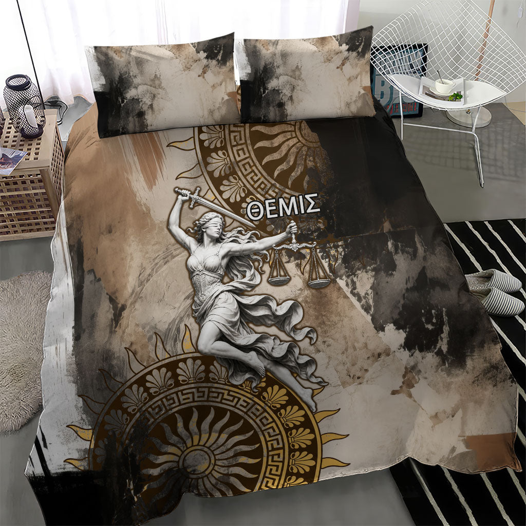 Themis Lady Justice Bedding Set Greek Goddess Statue Antique Marble Classic Mythology