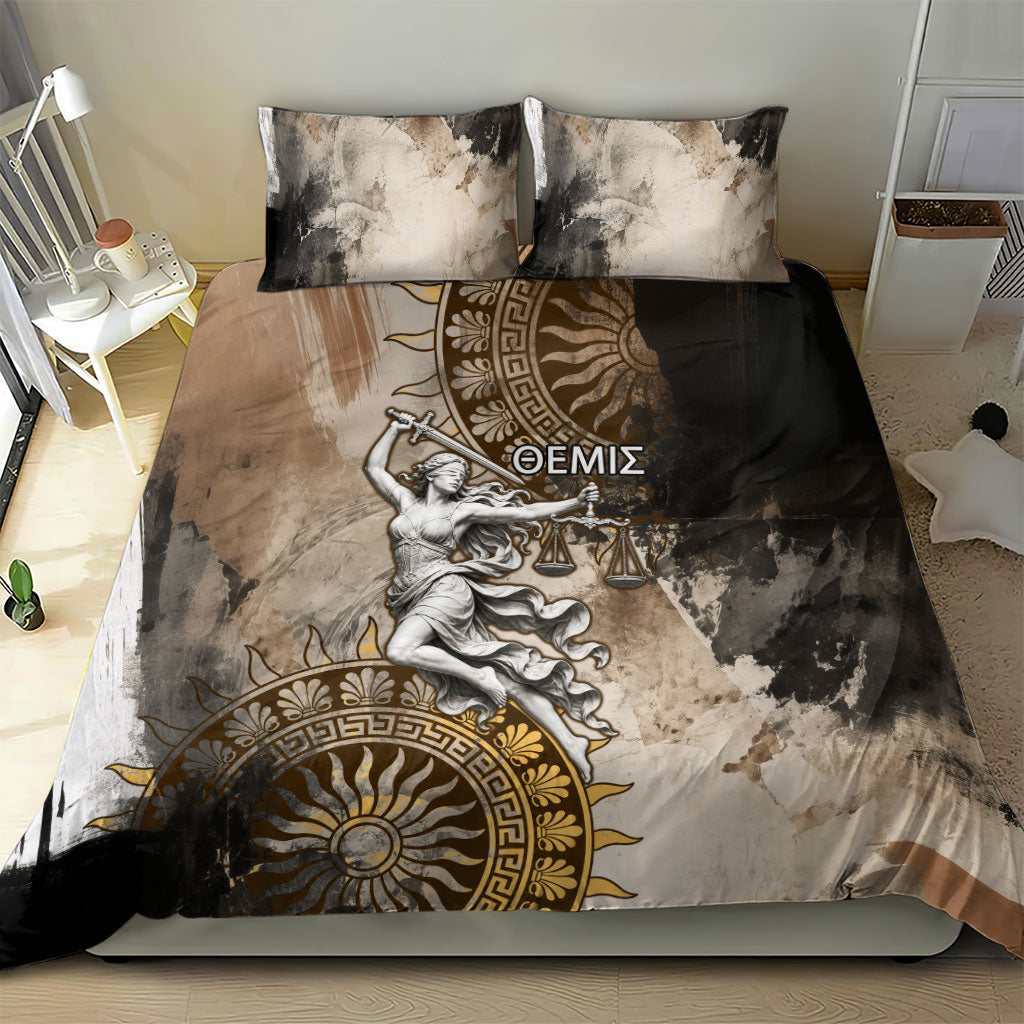 Themis Lady Justice Bedding Set Greek Goddess Statue Antique Marble Classic Mythology