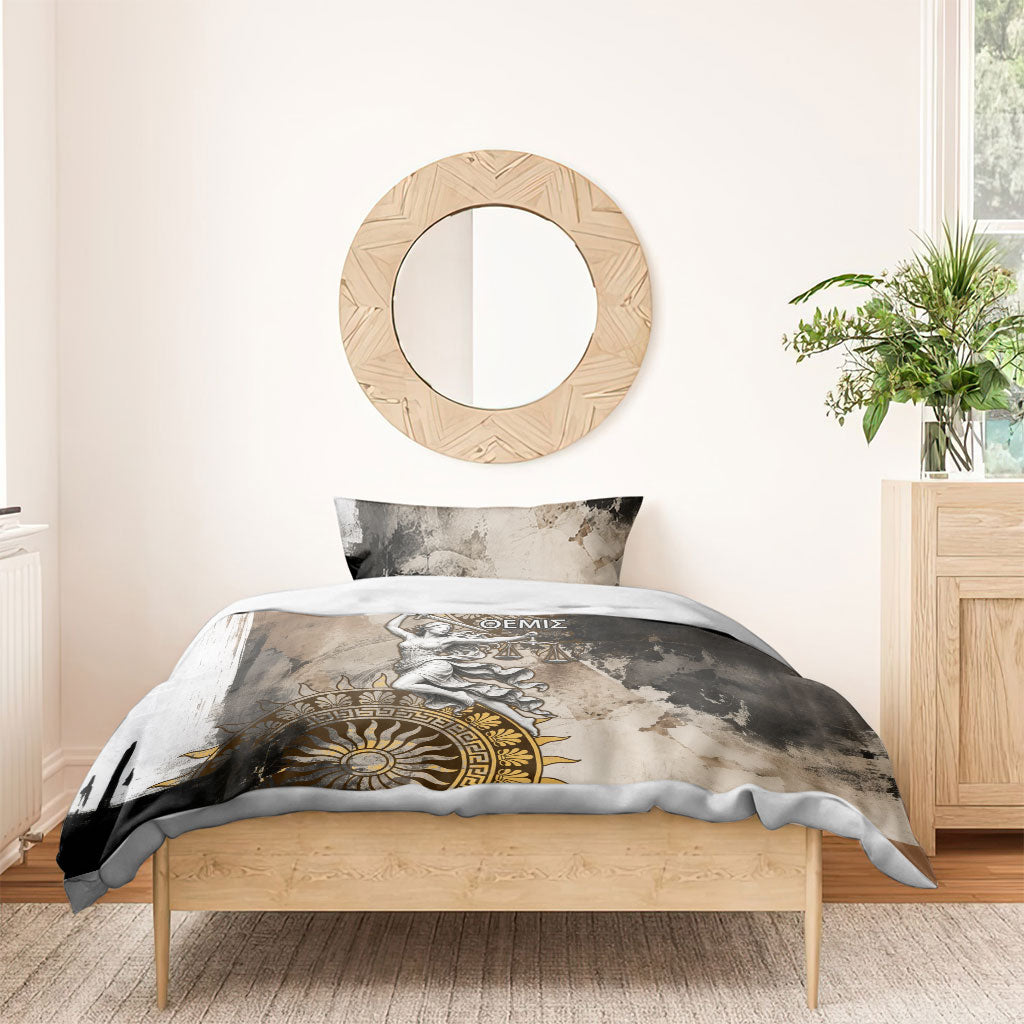 Themis Lady Justice Bedding Set Greek Goddess Statue Antique Marble Classic Mythology