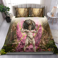 Greek Mythology Atlas Carrying Celestial Sphere Bedding Set Floral Stone Statue Classical Art Ancient History Symbol