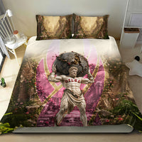 Greek Mythology Atlas Carrying Celestial Sphere Bedding Set Floral Stone Statue Classical Art Ancient History Symbol