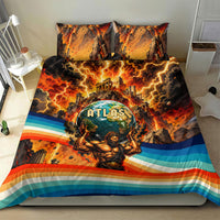 Greek Mythology Titan Atlas Carrying Earth Bedding Set Vibrant Retro Comic Style Ancient Greece Legend