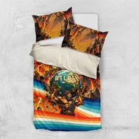 Greek Mythology Titan Atlas Carrying Earth Bedding Set Vibrant Retro Comic Style Ancient Greece Legend