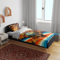 Greek Mythology Titan Atlas Carrying Earth Bedding Set Vibrant Retro Comic Style Ancient Greece Legend