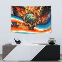 Greek Mythology Titan Atlas Carrying Earth Tapestry Vibrant Retro Comic Style Ancient Greece Legend