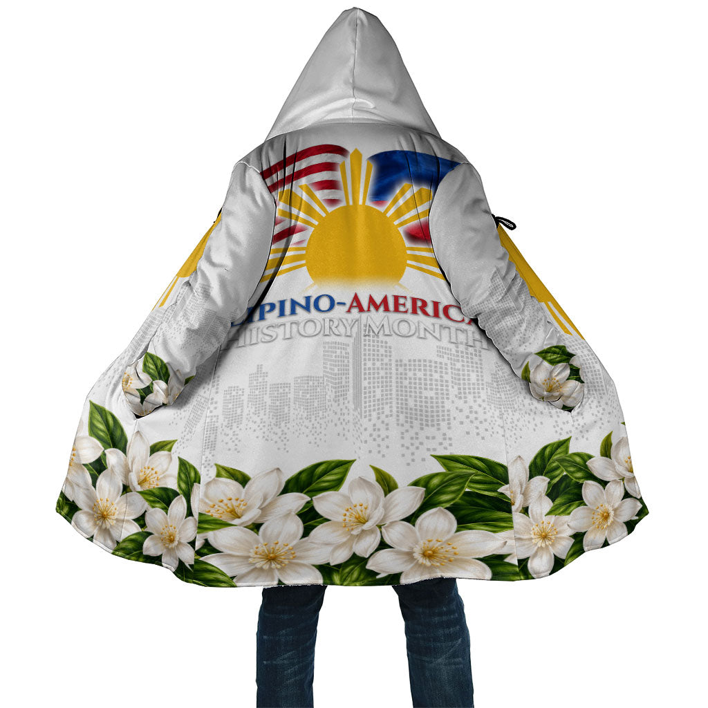 Filipino American History Month Cloak USA And Philippines Flag Sun Sampaguita Floral