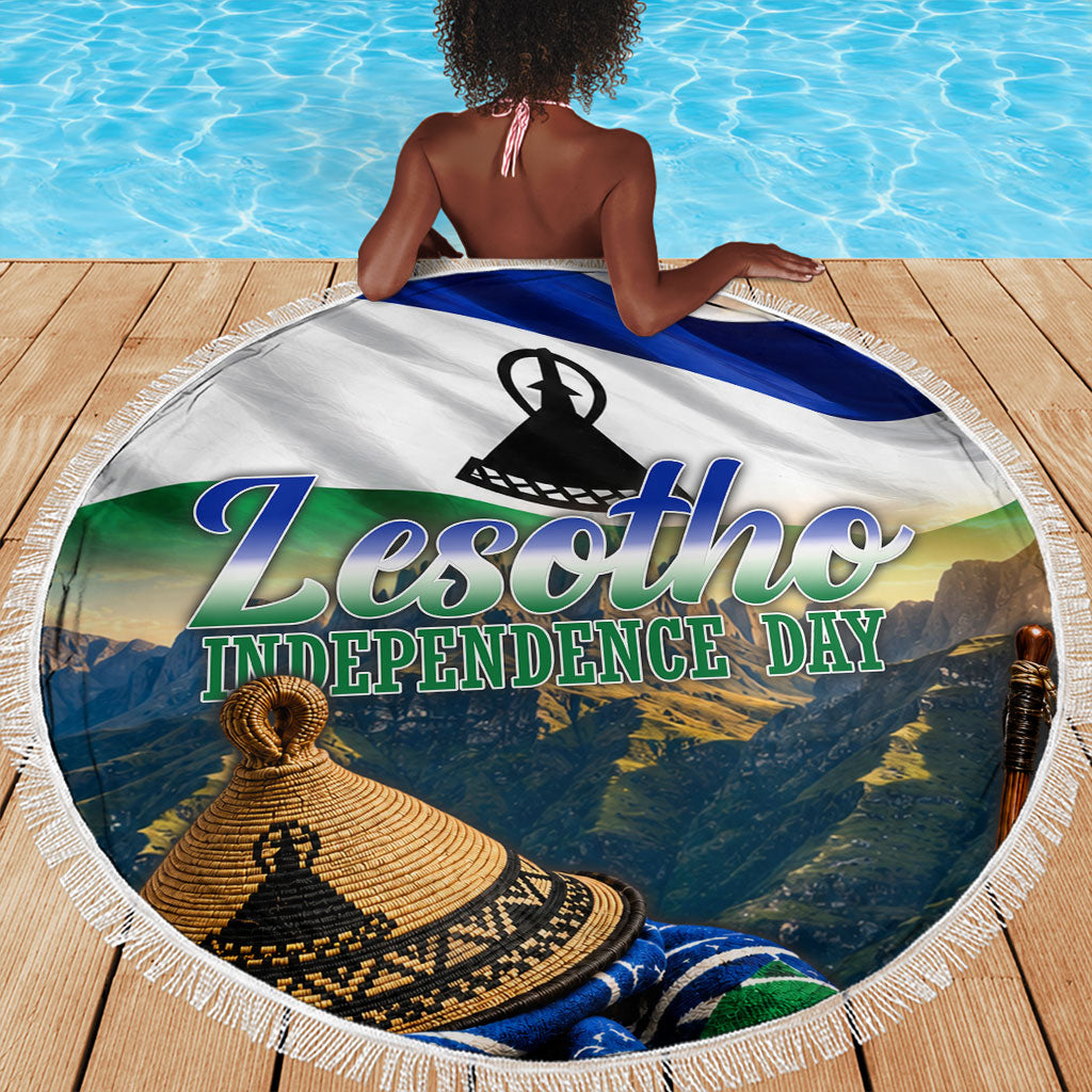 Lesotho Independence Day Beach Blanket Basotho Hat Flag And Cultural Heritage
