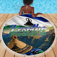 Lesotho Independence Day Beach Blanket Basotho Hat Flag And Cultural Heritage