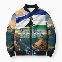 Lesotho Independence Day Bomber Puffer Jacket Basotho Hat Flag And Cultural Heritage