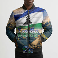 Lesotho Independence Day Bomber Puffer Jacket Basotho Hat Flag And Cultural Heritage