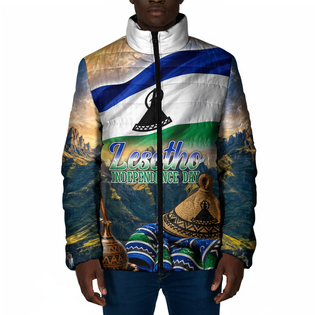 Lesotho Independence Day Padded Jacket Basotho Hat Flag And Cultural Heritage