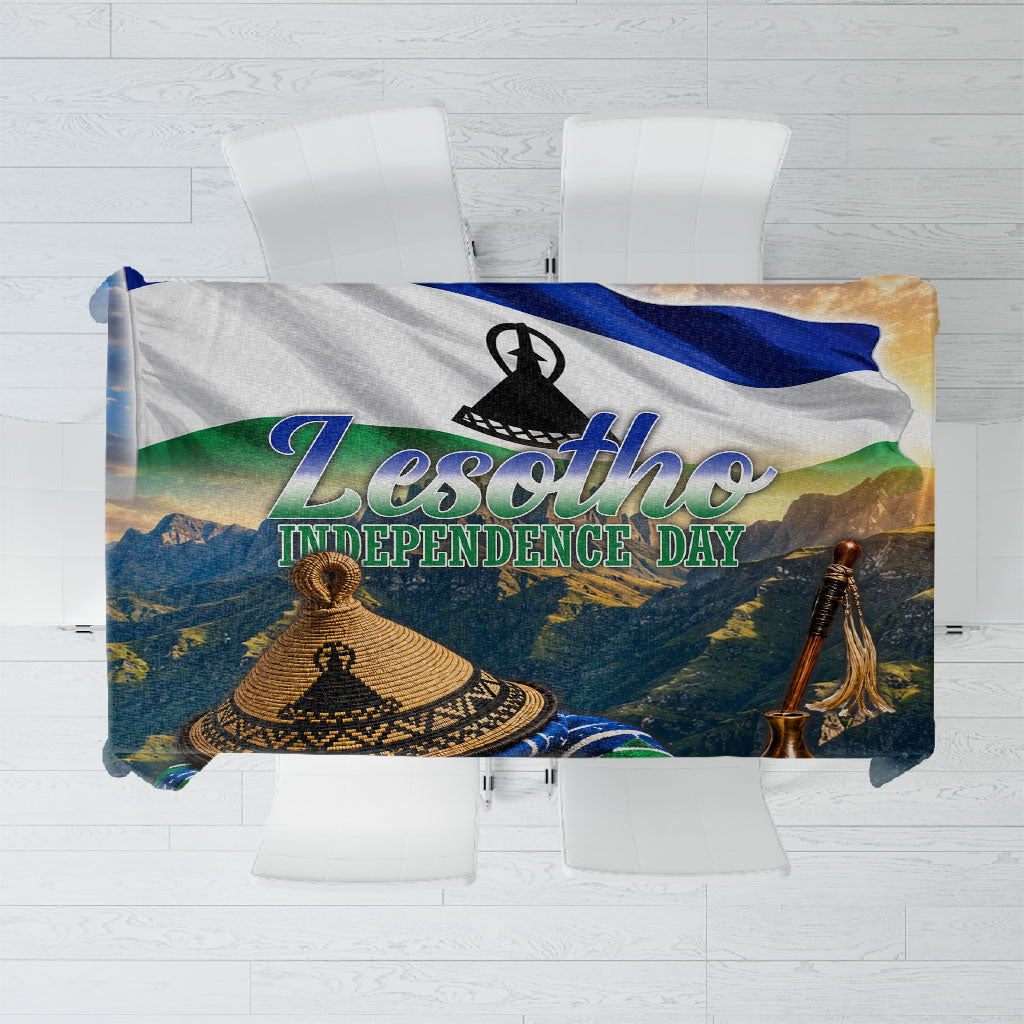 Lesotho Independence Day Tablecloth Basotho Hat Flag And Cultural Heritage