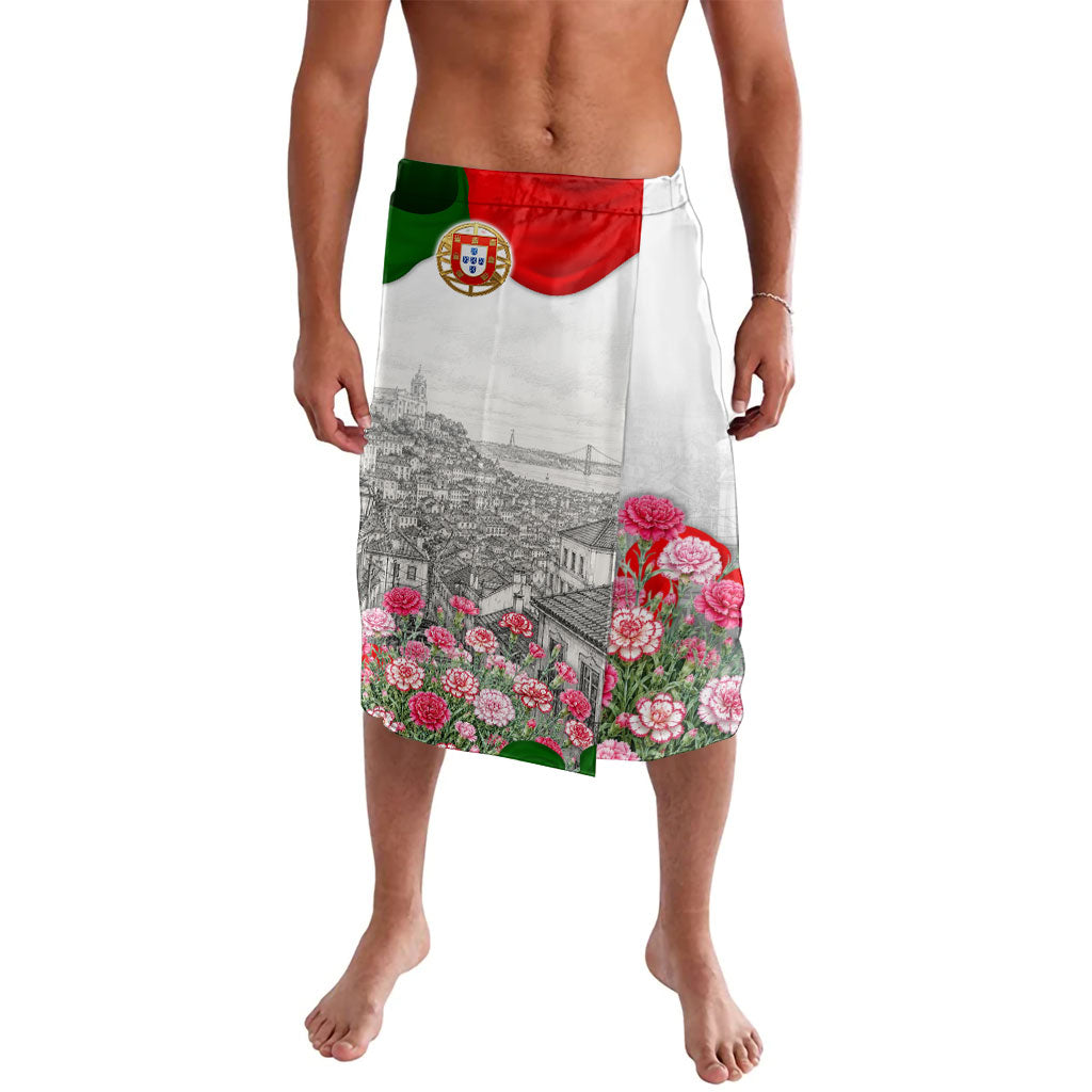 Portugal Republic Day Lavalava National Flag Coat Of Arms And Carnation Floral