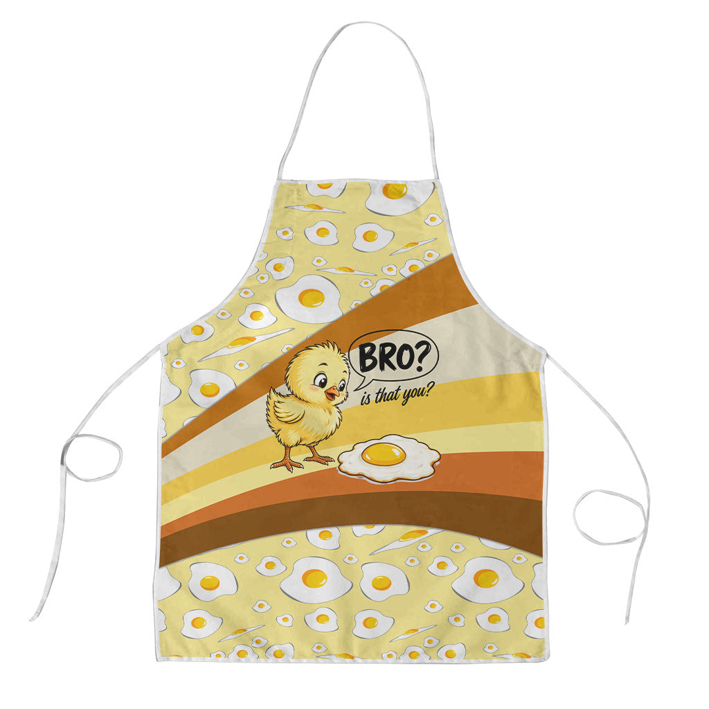 Funny Chick World Egg Day Apron Retro Cartoon Chick And Fried Egg Comic Quote